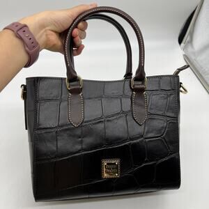 Dooney & Bourke Denison Croco Top Handle Tote	Espresso